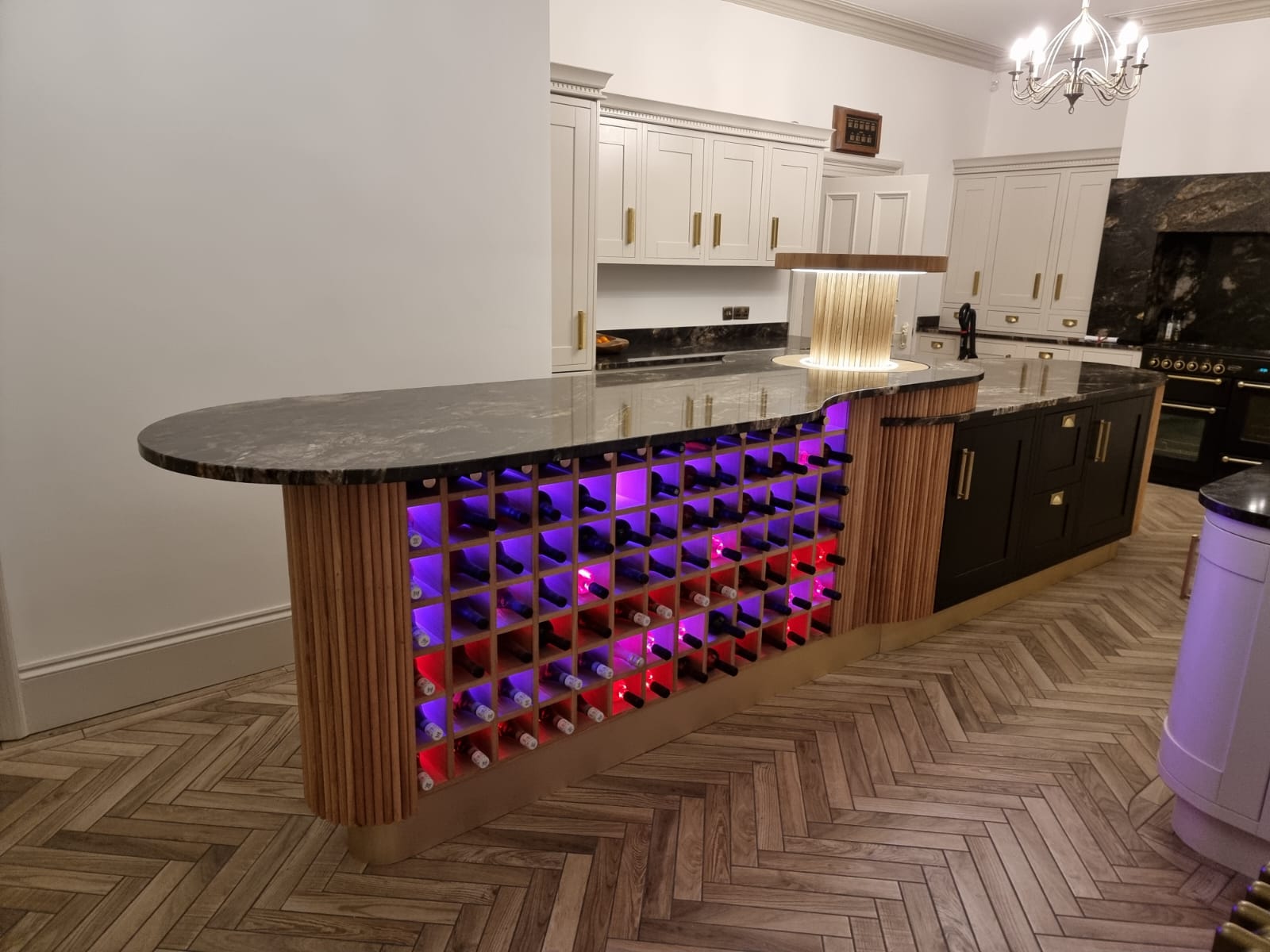 Breakfast bar discount with wine rack